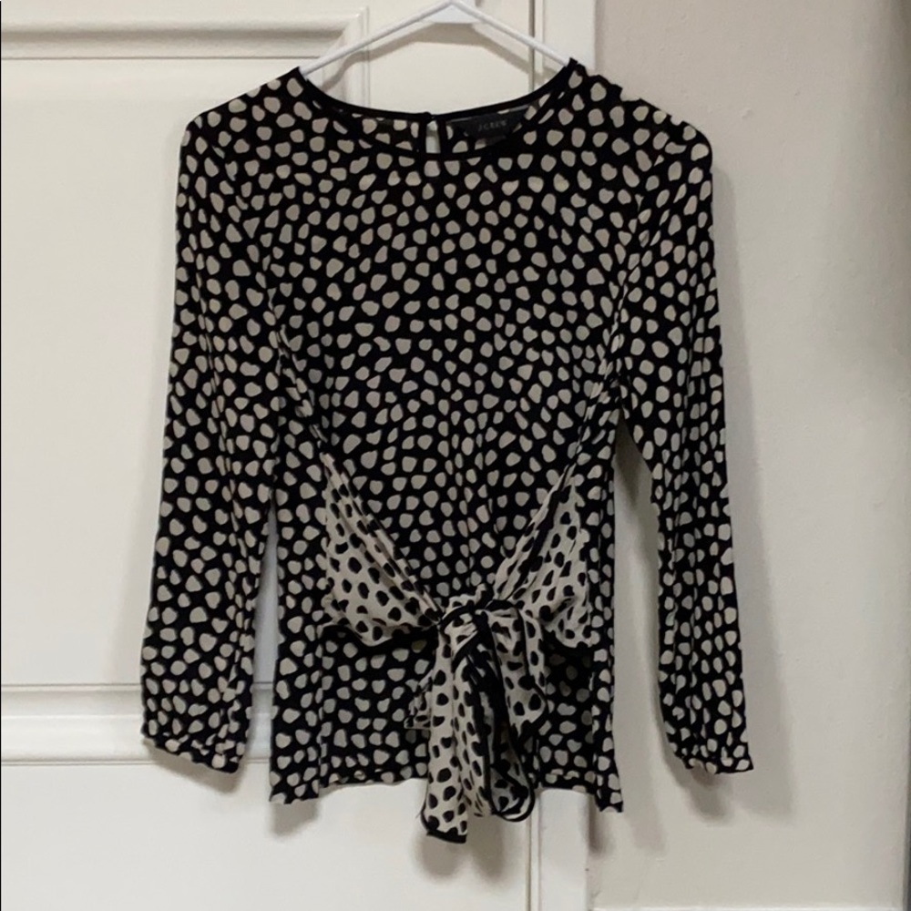 J Crew Silk Blouse with Bow